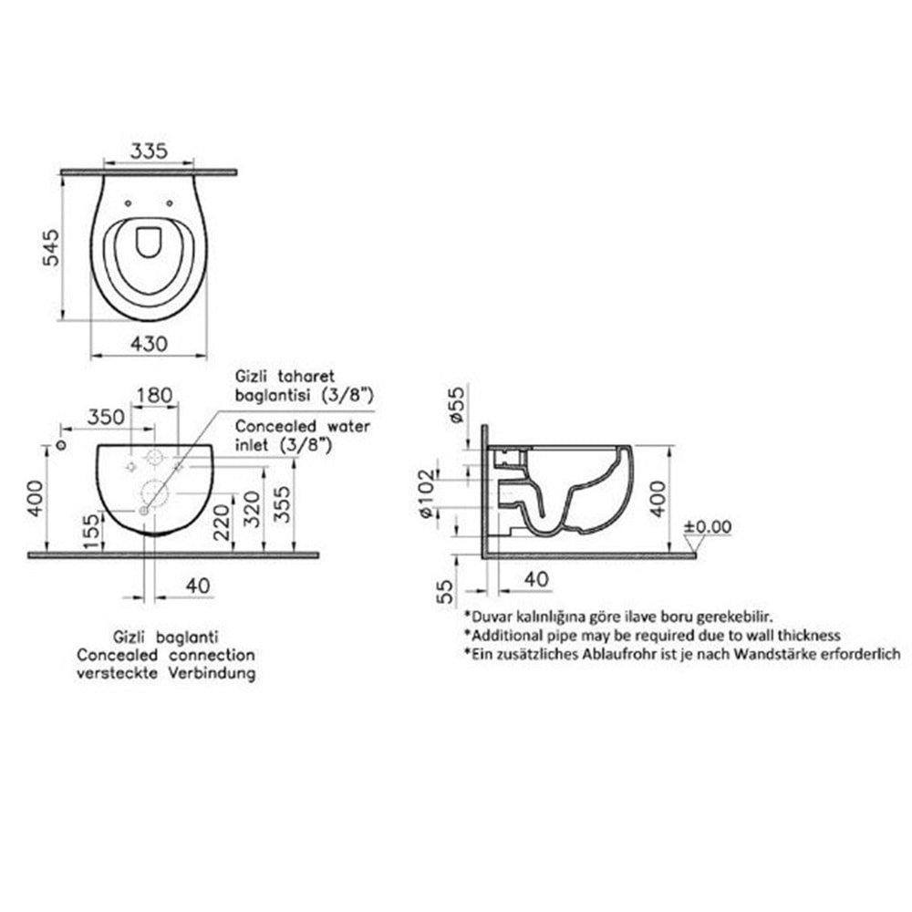 VİTRA SENTO KLOZET KAPAĞI MAT SİYAH