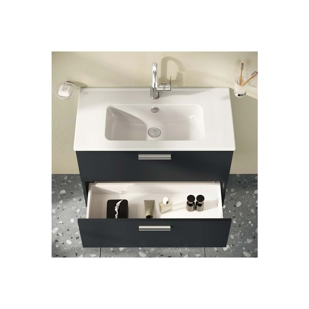 Vitra Mia Lavabo Dolabı Seti Antrasit 80Cm 75100