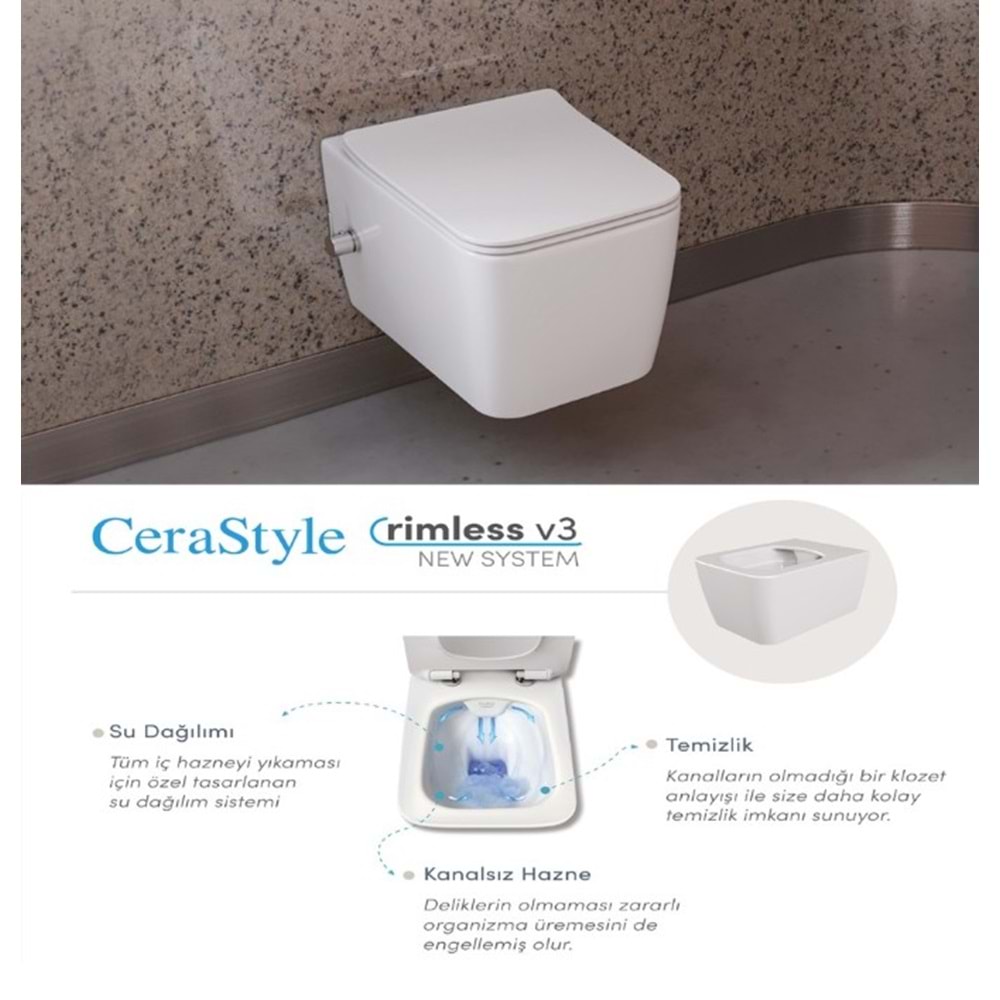 CERASTYLE HERA RİMLESS ASMA KLOZET + UF SOFT