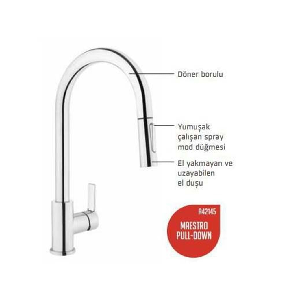 Artema Maestro Pull Down Eviye Bataryası A42145