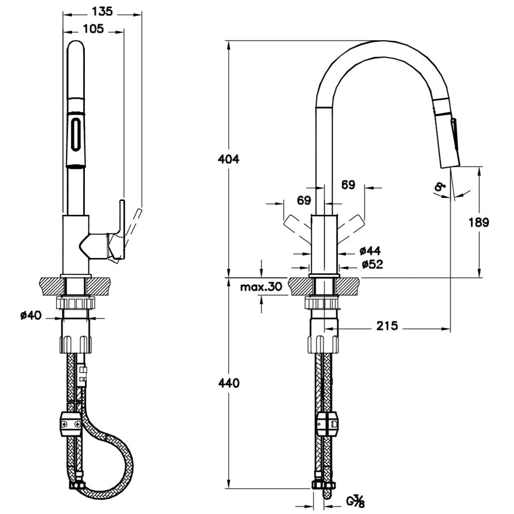 Artema Maestro Pull Down Eviye Bataryası A42145