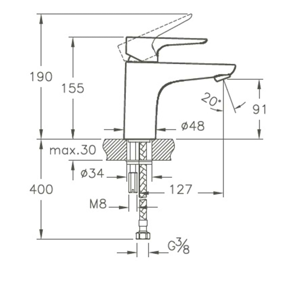 Artema X-Line Lavabo Bataryası A42321