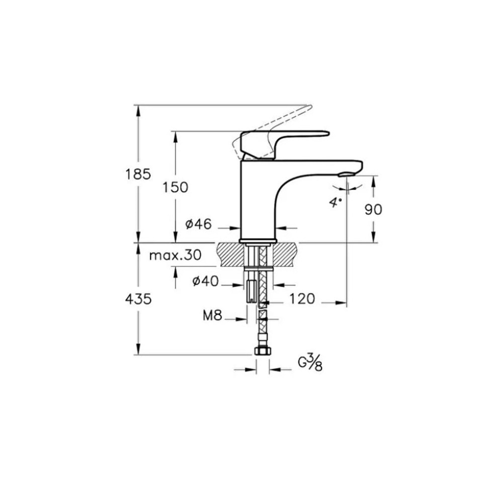 Artema Root Round Lavabo Bataryası Krom A42705