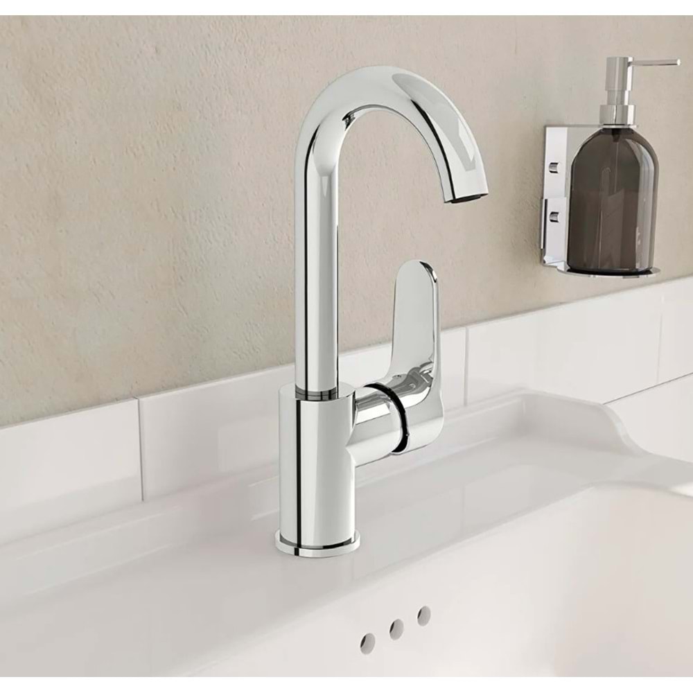 ARTEMA ROOT ROUND DÖNER BORULU LAVABO BATARYASI KROM