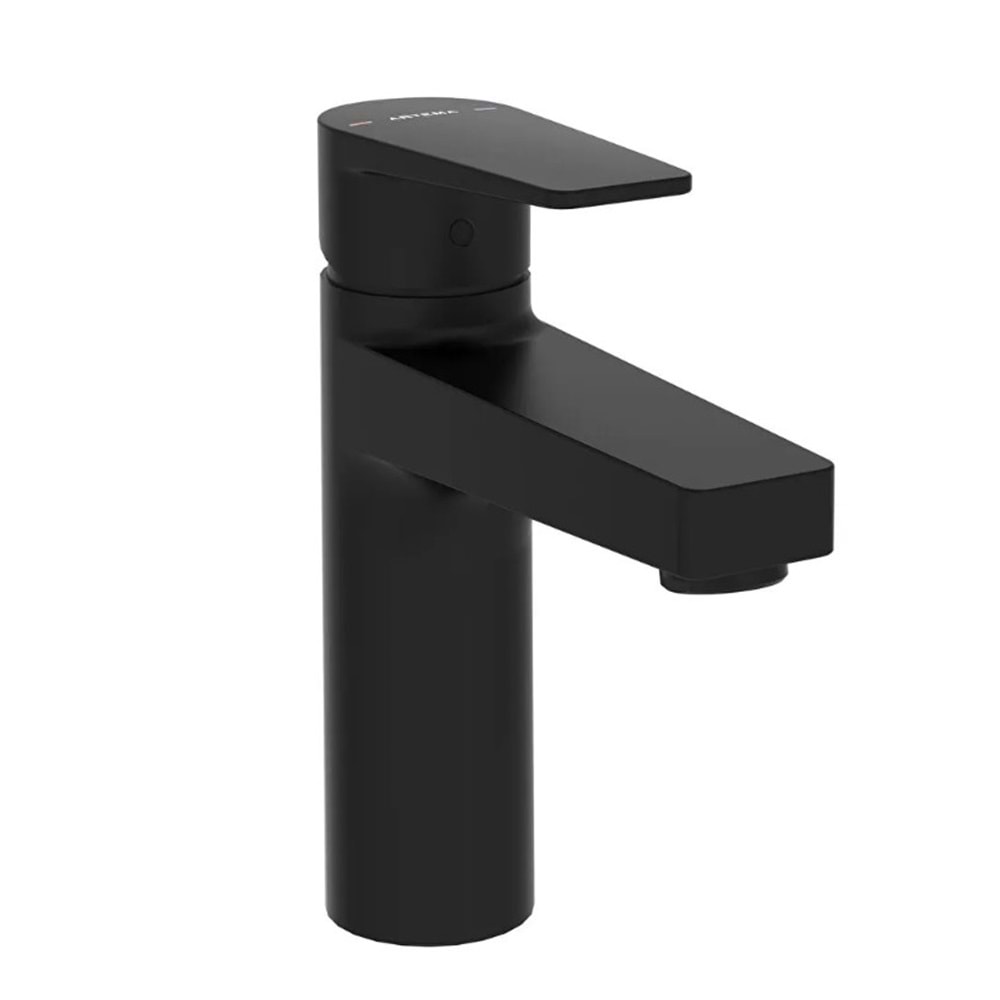 ARTEMA FLOW SQUARE LAVABO BATARYASI YÜKSEK MAT SİYAH