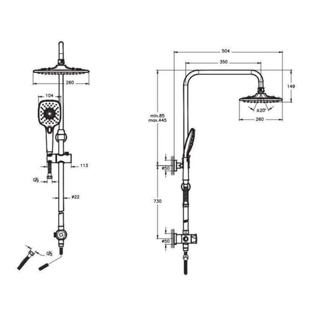 VİTRA 3S DUŞ KOLONU