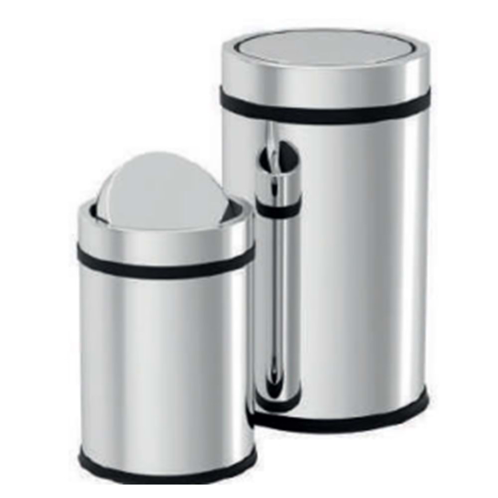 Onno Döner Kapaklı Çöp Kovası Krom 8 Lt - CK8061-8