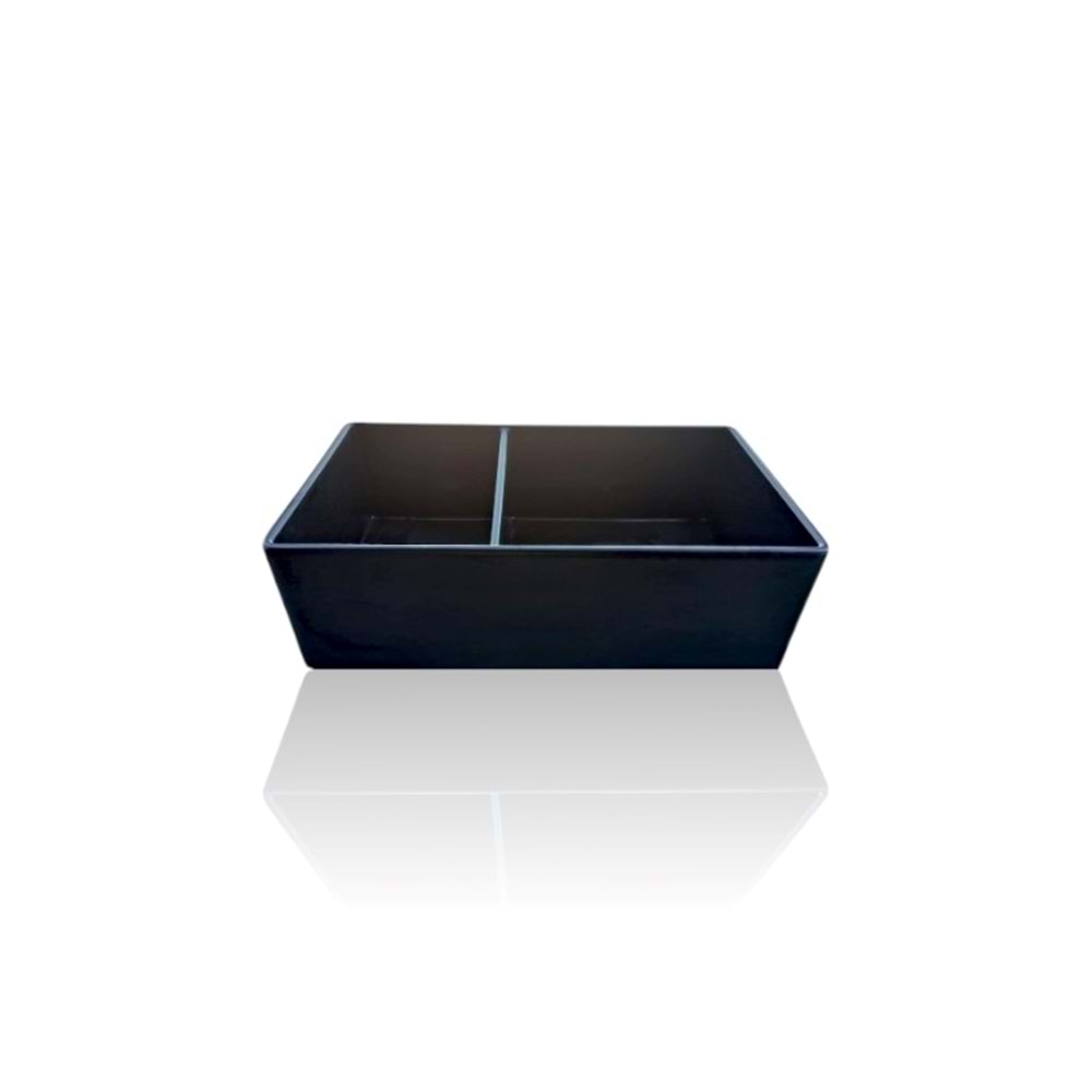 ROMA 33 SERAMİK MUTFAK EVİYESİ ÇİFT GÖZLÜ (40/60) SİYAH (835x498x255)