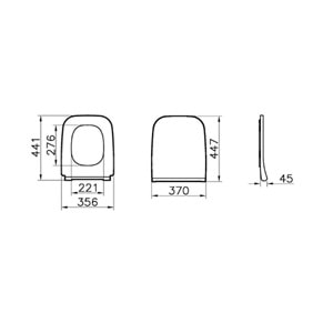 VİTRA İNTEGRA SQUARE SOFT KLOZET KAPAĞI MAT SİYAH