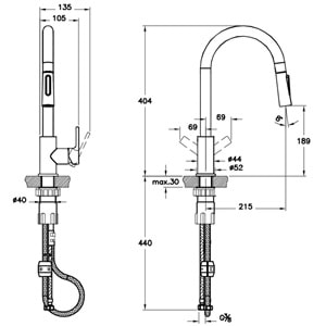 Artema Maestro Pull Down Eviye Bataryası A42145