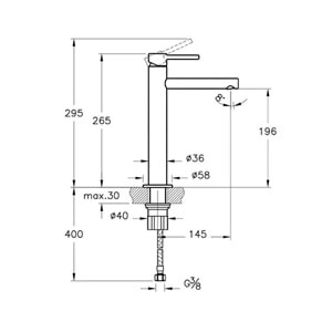 Vitra Origin Lavabo Bataryası Yüksek Fırça Nikel A4255734