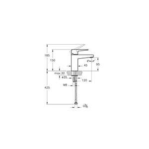 ARTEMA ROOT SQUARE LAVABO BATARYASI KROM