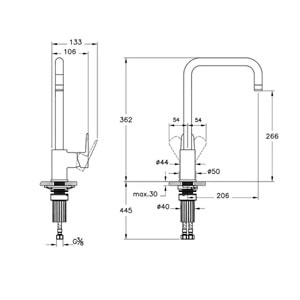 ARTEMA FLOW SOFT U TİPİ EVİYE BATARYASI KROM