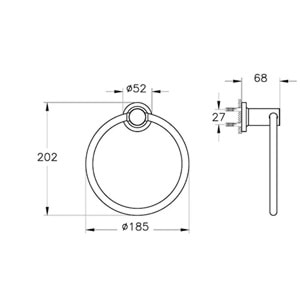 Vitra İlia Halka Havluluk Krom A44165