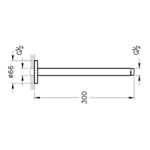 ARTEMA ORİGİN DUŞ DİRSEĞİ TAVANDAN UZUN MAT SİYAH