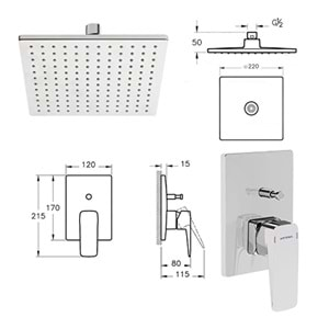 Artema Root Square Ank. Banyo Seti Rain Q A49280