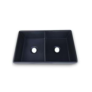 ROMA 33 SERAMİK MUTFAK EVİYESİ ÇİFT GÖZLÜ (50/50 ) SİYAH (838x508x255)