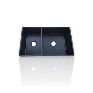 ROMA 33 SERAMİK MUTFAK EVİYESİ ÇİFT GÖZLÜ (40/60) SİYAH (835x498x255)