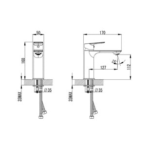 Turkuaz CeraStyle Ibiza Lavabo Bataryası Krom WM00105010000011