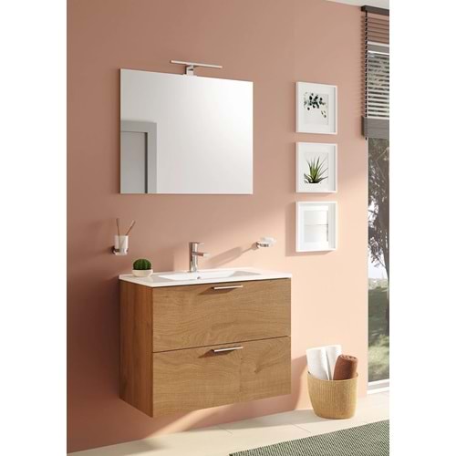 VİTRA MİA SET, LVD, AYNA, 2 ÇEKMECELİ, 80 CM, A. MEŞE