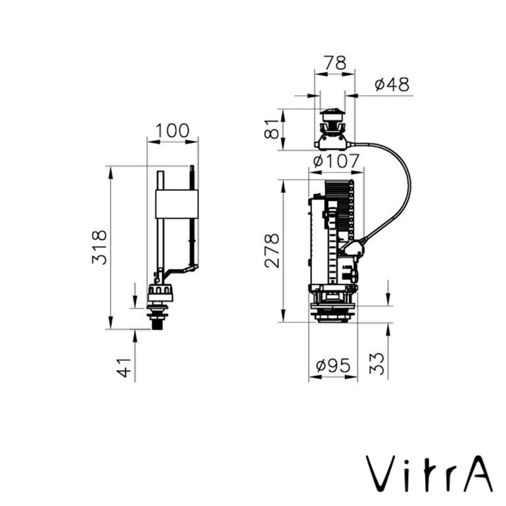 VİTRA İÇ TAKIM 3/6 LT ALTTAN SU GİRİŞLİ