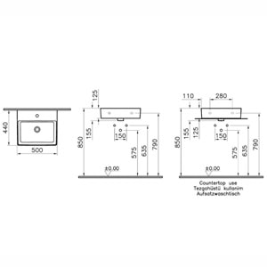 VİTRA NUO ÇANAK LAVABO 50cm BEYAZ