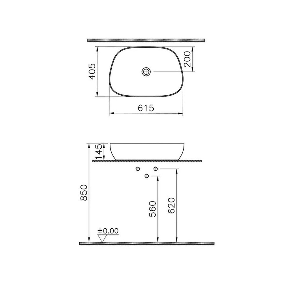 VİTRA OUTLİNE TV LAVABO, BEYAZ