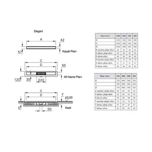 VİTRA DK100 080 ELEGANT MAT YANDAN H:80