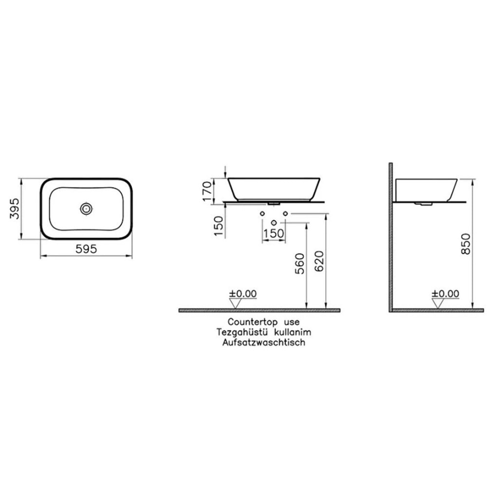 VİTRA GEO ÇANAK LAVABO 60 CM BEJ
