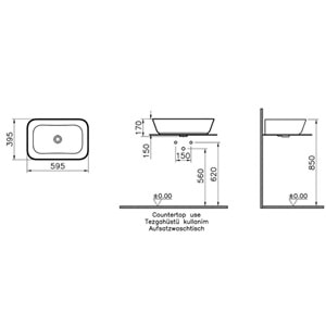 VİTRA GEO ÇANAK LAVABO 60 CM BEJ