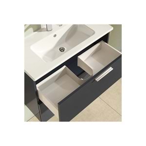 VİTRA MİA LAVABO DOLABI SETİ ANTRASİT 80CM