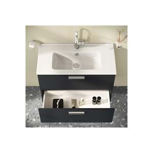 VİTRA MİA LAVABO DOLABI SETİ ANTRASİT 80CM