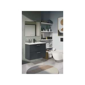 VİTRA MİA LAVABO DOLABI SETİ ANTRASİT 80CM