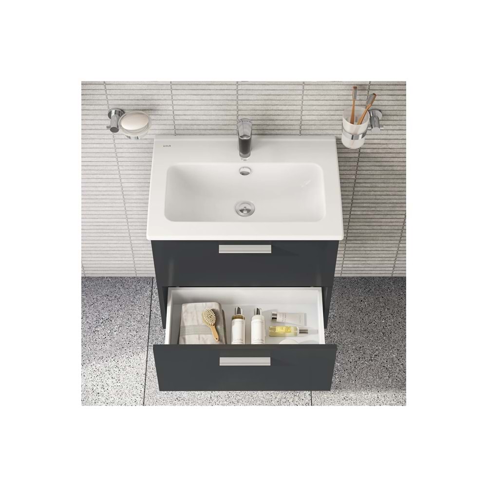 VİTRA MİA SET,LVD,AYNA,ÇEKMECELİ,60CM,ANTRASİT