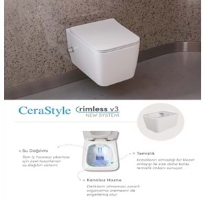 CERASTYLE HERA RİMLESS ASMA KLOZET + UF SOFT