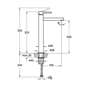 VİTRA ORİGİN YÜKSEK LAVABO BATARYASI - MAT SİYAH