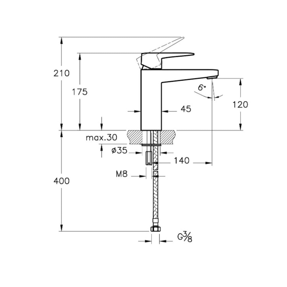 ARTEMA ROOT SQUARE YÜKSEK LAVABO BATARYASI KROM
