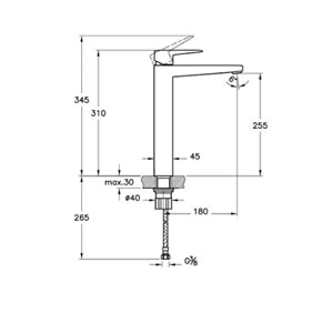 ARTEMA ROOT SQUARE YÜKSEK LAVABO BATARYASI KROM