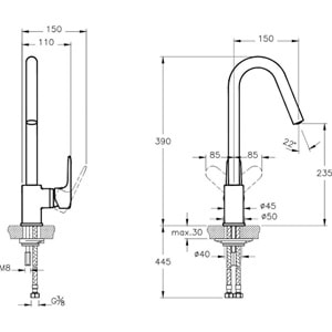 ARTEMA ROOT ROUND EVİYE BATARYASI KROM