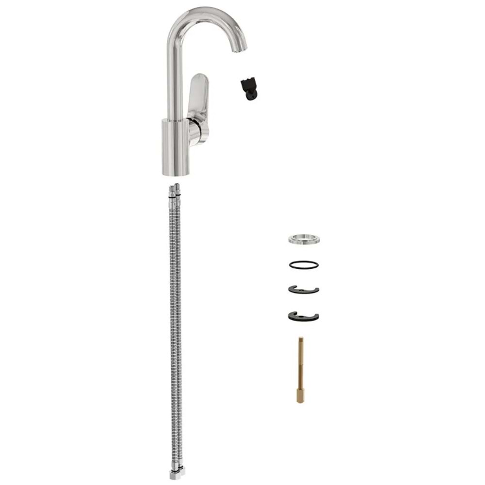 ARTEMA ROOT ROUND DÖNER BORULU LAVABO BATARYASI KROM