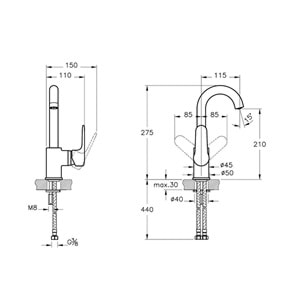 ARTEMA ROOT ROUND DÖNER BORULU LAVABO BATARYASI KROM