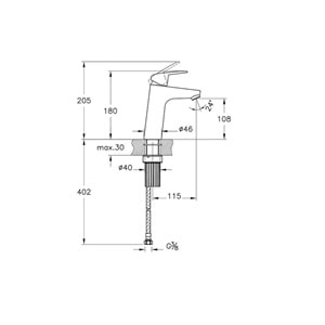 ARTEMA FLOW ROUND YÜK. LAV. BAT. KROM 18 CM