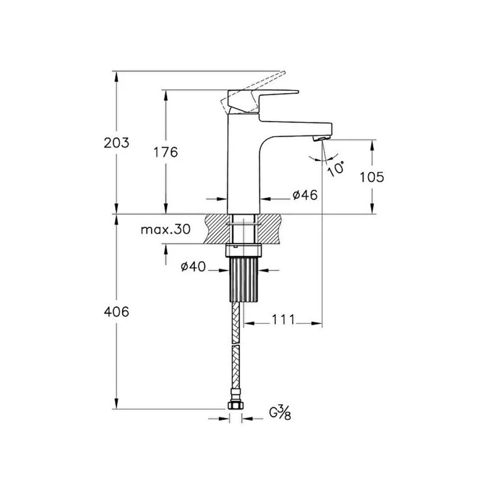 ARTEMA FLOW SQUARE YÜKSEK LAVABO BATARYASI KROM 18 CM