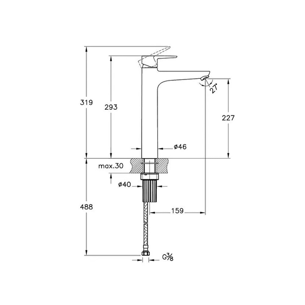 ARTEMA FLOW SOFT LAVABO BATARYASI ÇANAK KROM