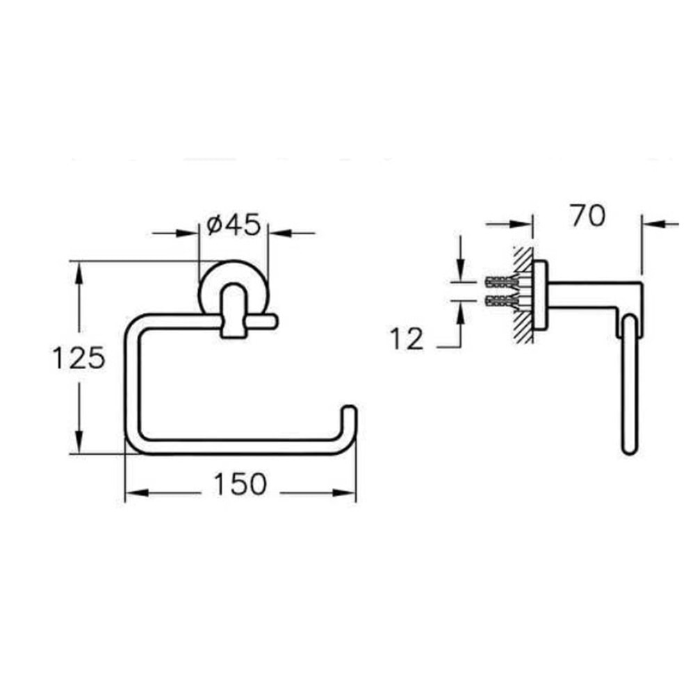 ARTEMA MİNİMAX TUVALET KAĞITLIĞI KAPAKSIZ KROM