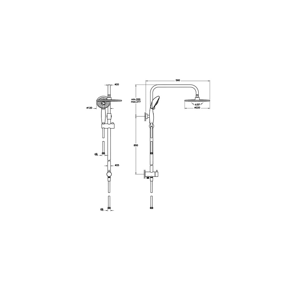 ARTEMA SYSTEM RAİN LS25 DUŞ KOLONU