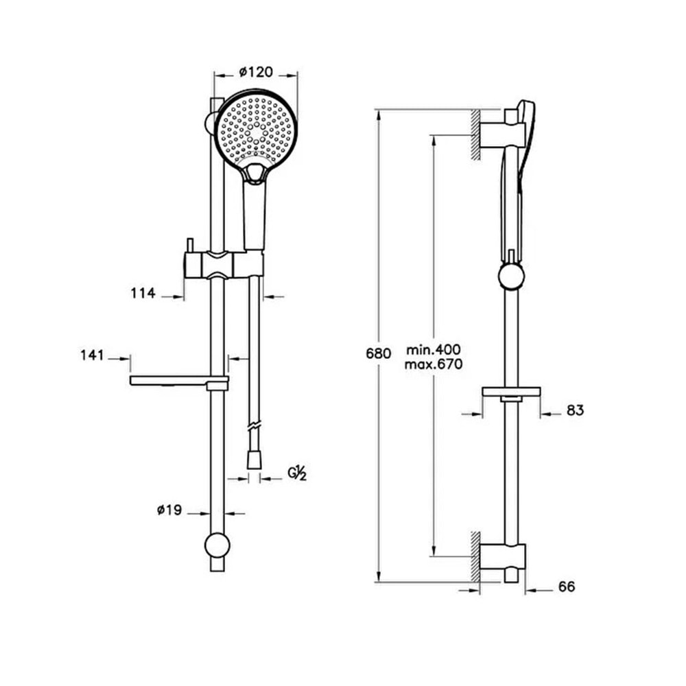 ARTEMA BLİSS ROUND 3F SÜRGÜLÜ EL DUŞU KROM