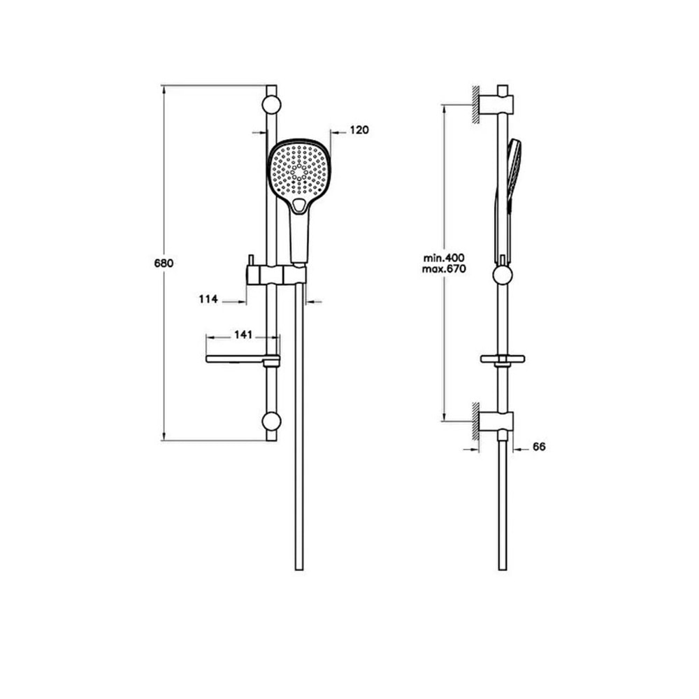 ARTEMA BLİSS SQUARE 3F SÜRGÜLÜ EL DUŞU KROM