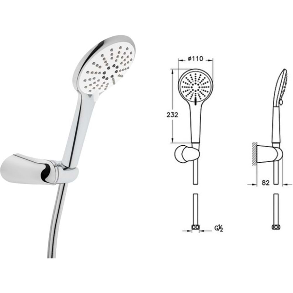 ARTEMA X-LİNE ANKASTRE DUŞ BATARYASI SETİ - SNOW