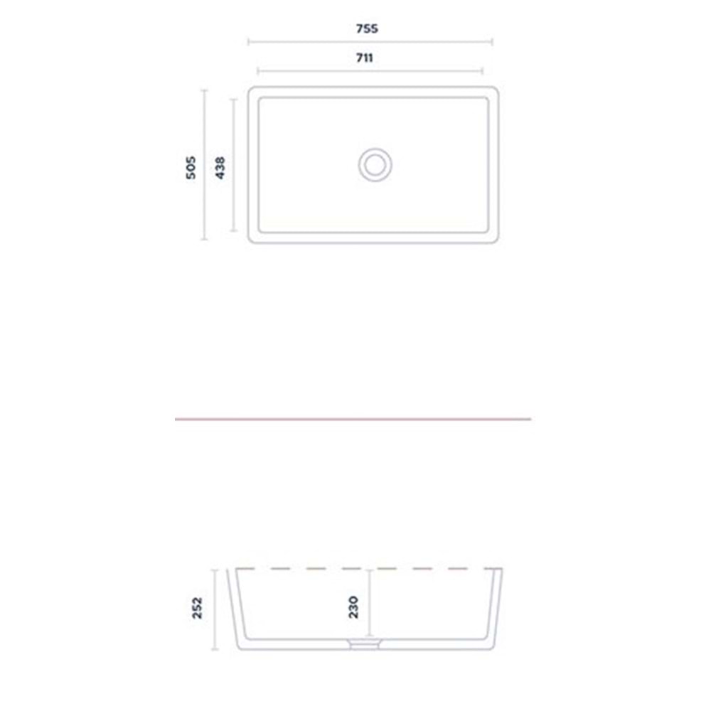 ROMA 30 SERAMİK MUTFAK EVİYESİ SİYAH (755x505x252)